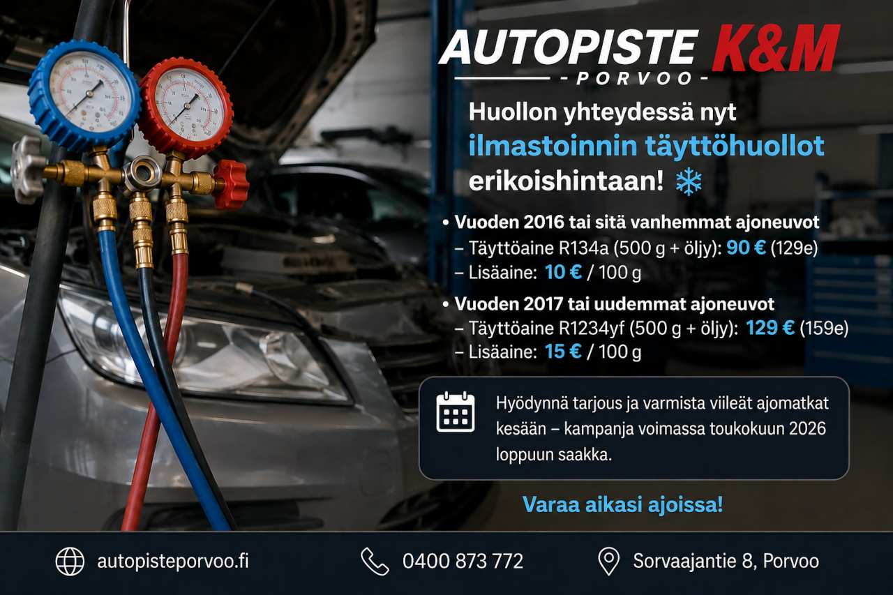 auton ilmastointi kannattaa huoltaa